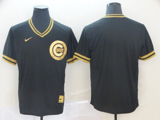 Men's Chicago Cubs1 Black Blank Replica Jersey