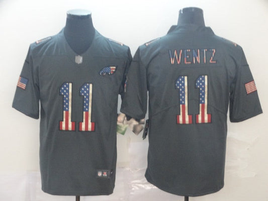 Men's Philadelphia Eagles Carson Wentz #11 Black Player Game Jersey1