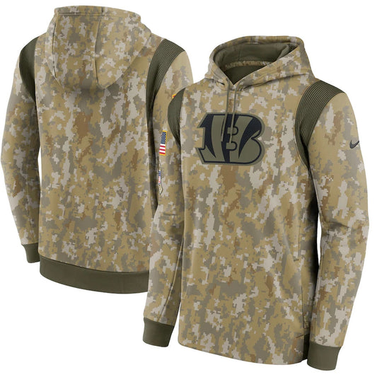 Men's Cincinnati Bengals NFL 2021 Salute to Service Hoodie1 Camouflage