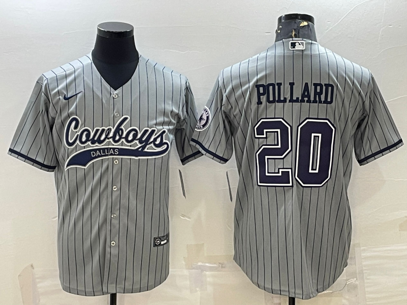 Men's Dallas Cowboys Tony Pollard Gray Game Player Jersey Joint Edition