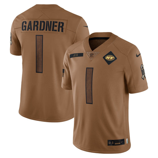 Ahmad Sauce Gardner New York Jets  Salute To Service Limited Jersey - Brown