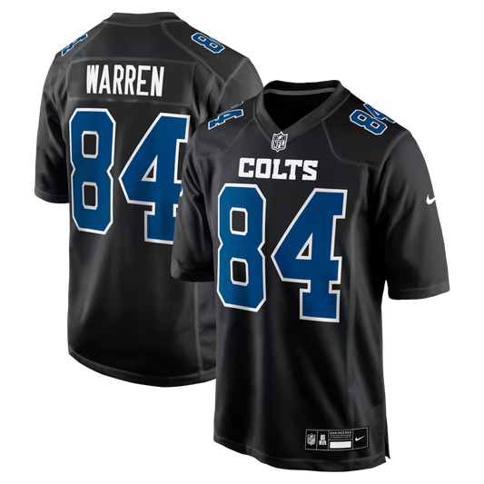 Men's Indianapolis Colts Tyler Warren  Black Fashion Game Jersey
