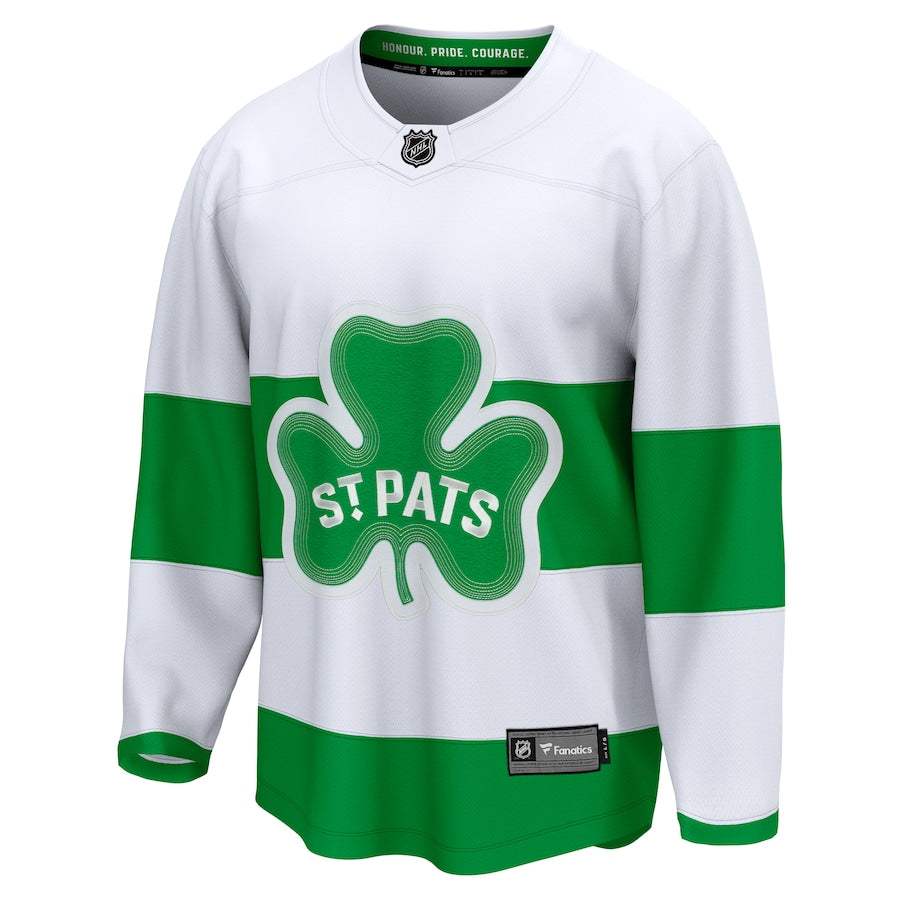 Custom Toronto Maple Leafs St. Patricks Alternate Premier Breakaway Jersey - White