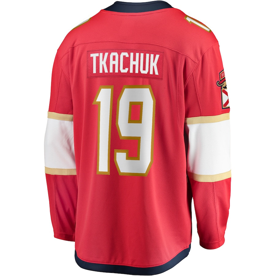 Matthew Tkachuk Florida Panthers   Home 2024 Stanley Cup Champions Breakaway  Jersey  Red