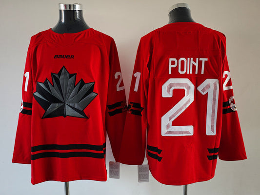 Men's Canada Hockey Brayden Point #21 Red 2026 Winter Olympics Jersey