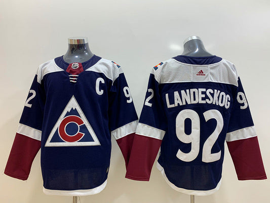 Men's Colorado Avalanche Gabriel Landeskog #92 Navy Alternate Captain Patch Primegreen Authentic Pro Player Jersey1