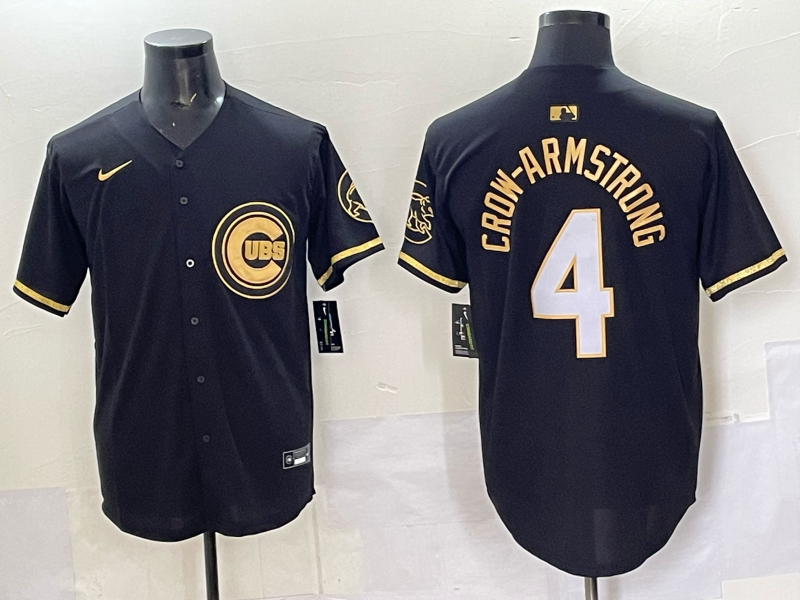 Men's Chicago Cubs Pete Crow-Armstrong #4 Black Alternate Limited Player Jersey