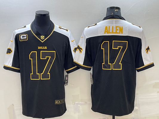 Men's Buffalo Bills Josh Allen #17 Black Player Jersey1