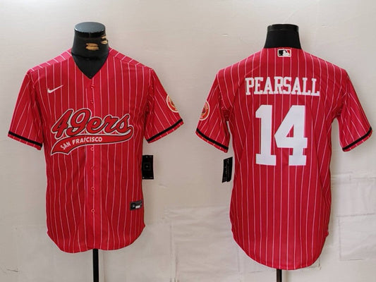 Men's San Francisco 49ers Ricky Pearsall #14 Red Player Game Jersey1