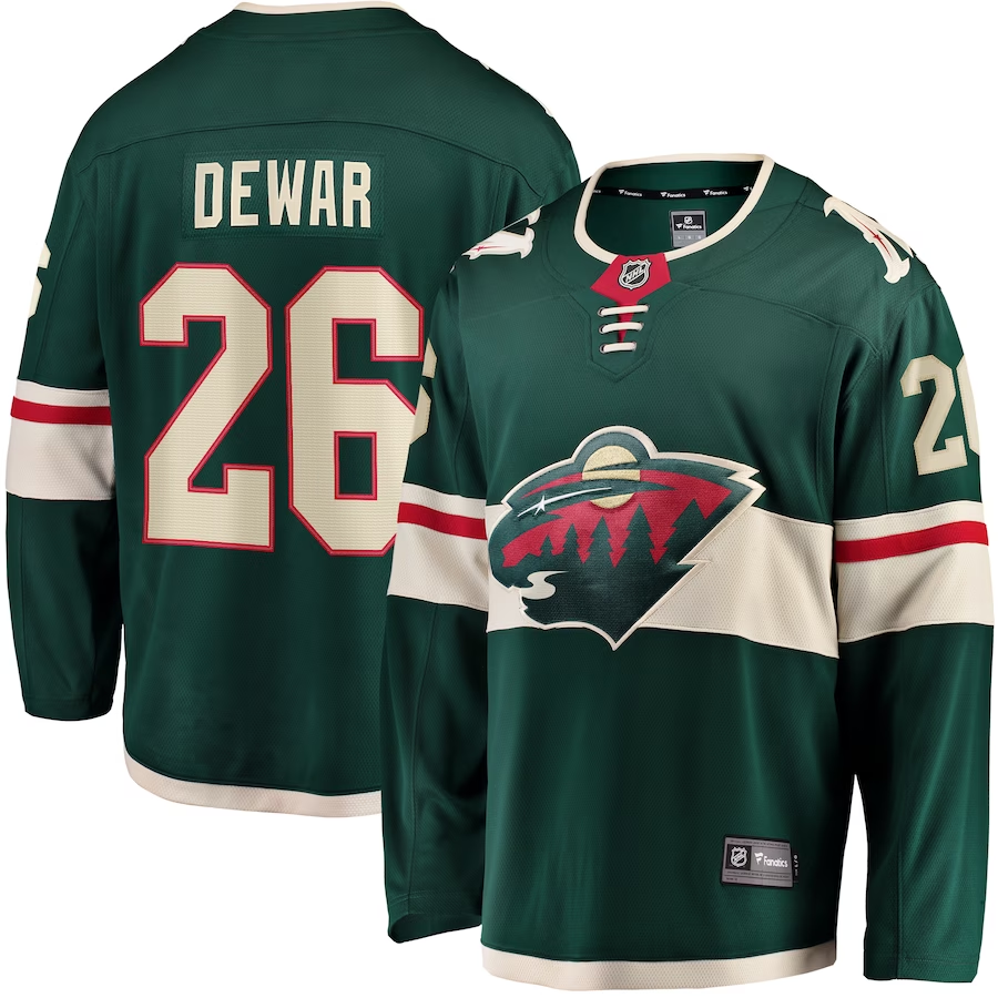 Men's Minnesota Wild Connor Dewar Green Home Breakaway Player Jersey