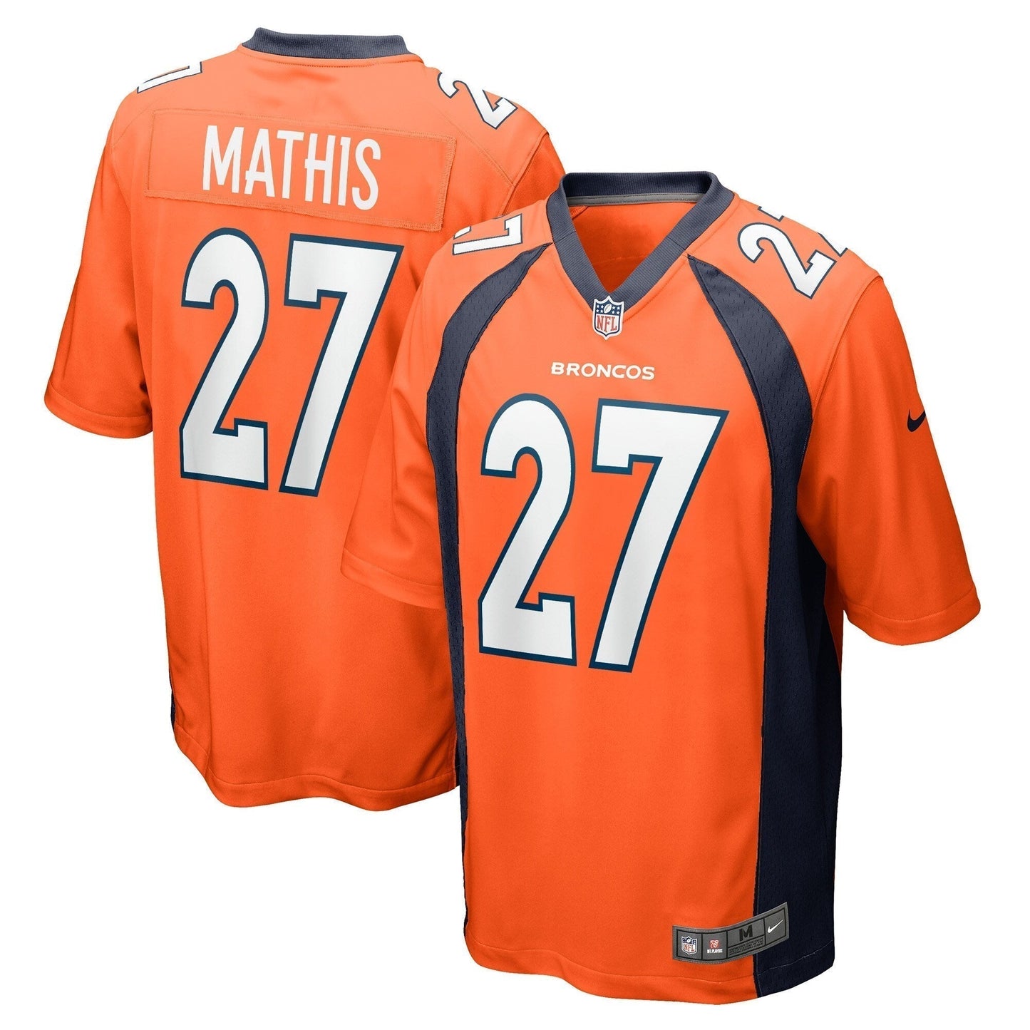 Damarri Mathis Denver Broncos  Game   Jersey - Orange