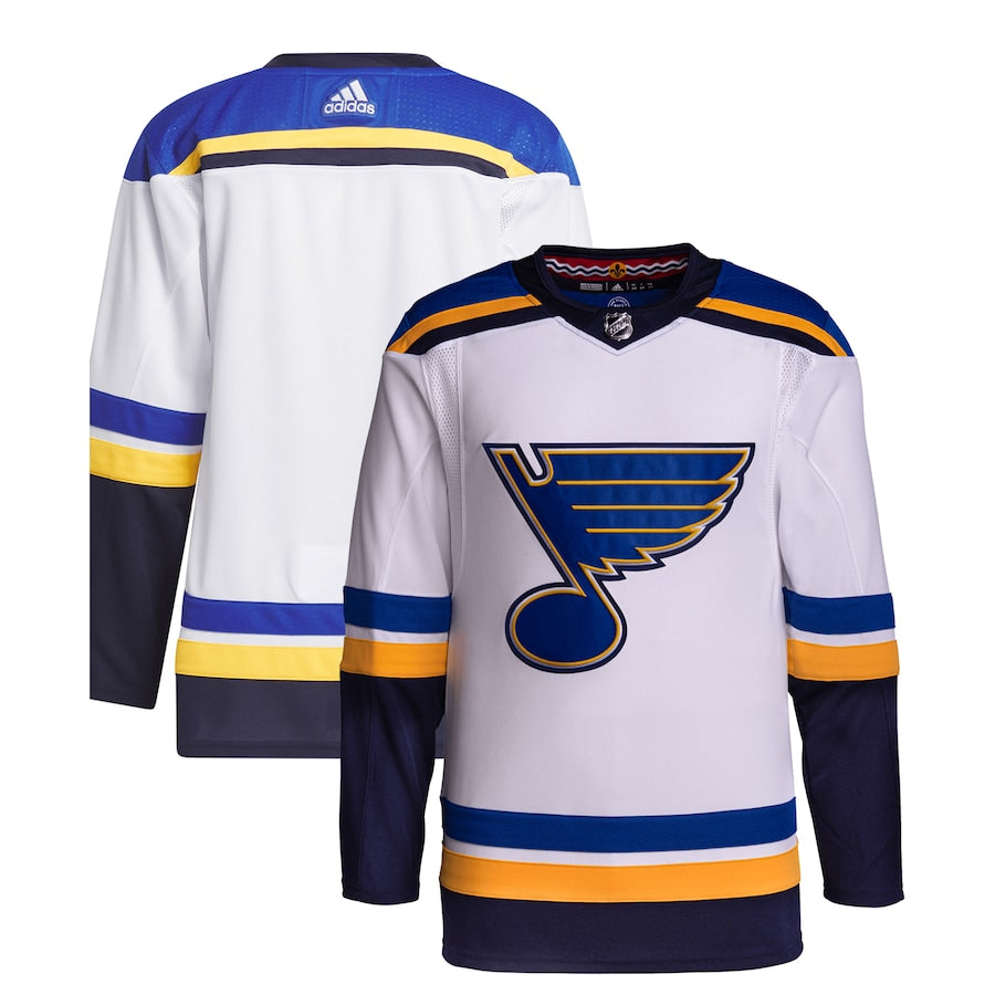 Men's St. Louis Blues  White Away Primegreen Authentic Jersey