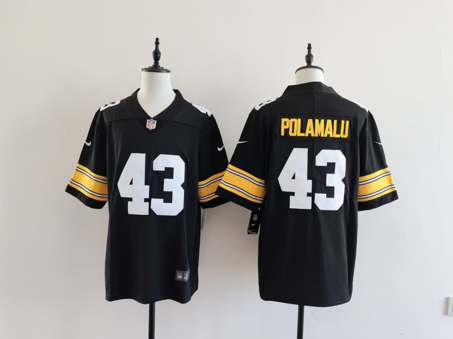 Men's Pittsburgh Steelers Troy Polamalu  Jersey -  Black -No team logo