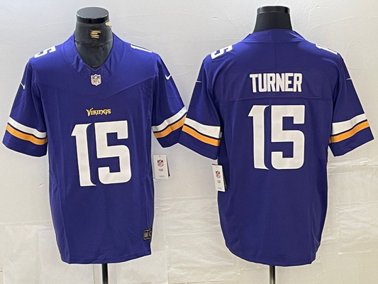 Men's Minnesota Vikings Dallas Turner Purple Player Game Jersey