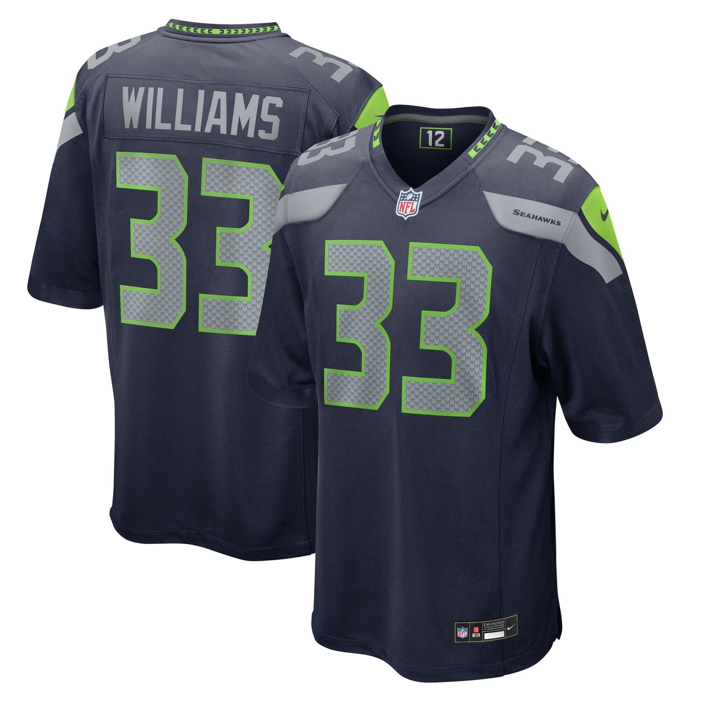 Dee Williams Seattle Seahawks   Game Jersey -  College Navy