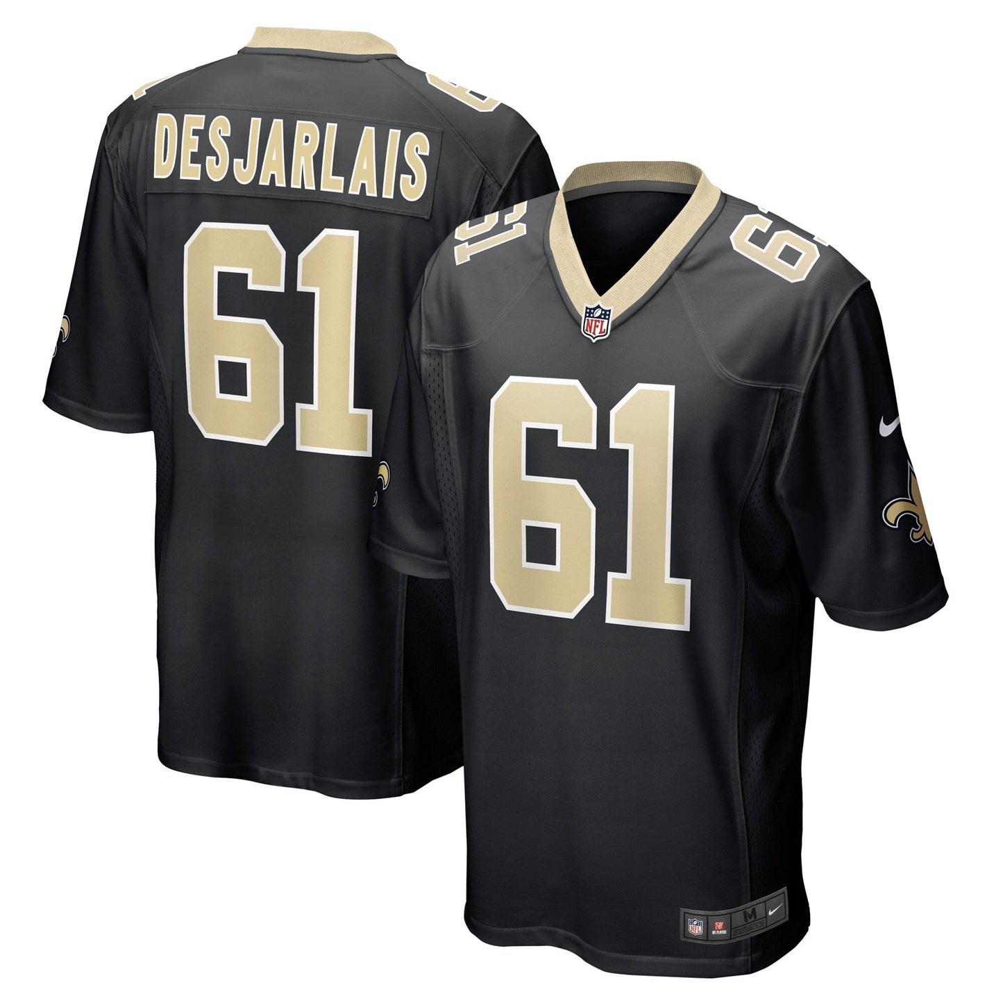 Drew Desjarlais New Orleans Saints  Game   Jersey - Black