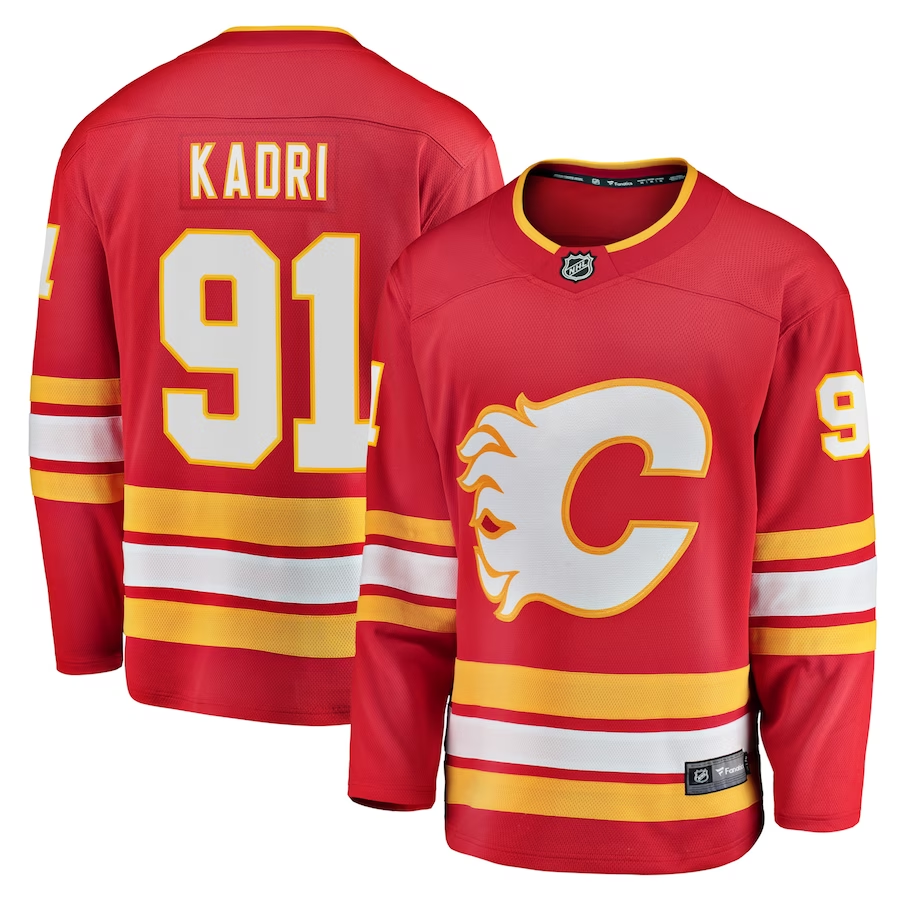 Men's Calgary Flames Nazem Kadri Red Home Breakaway Player Jersey
