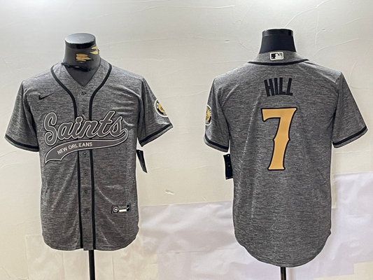 Men's New Orleans Saints Taysom Hill Gray Player Jersey