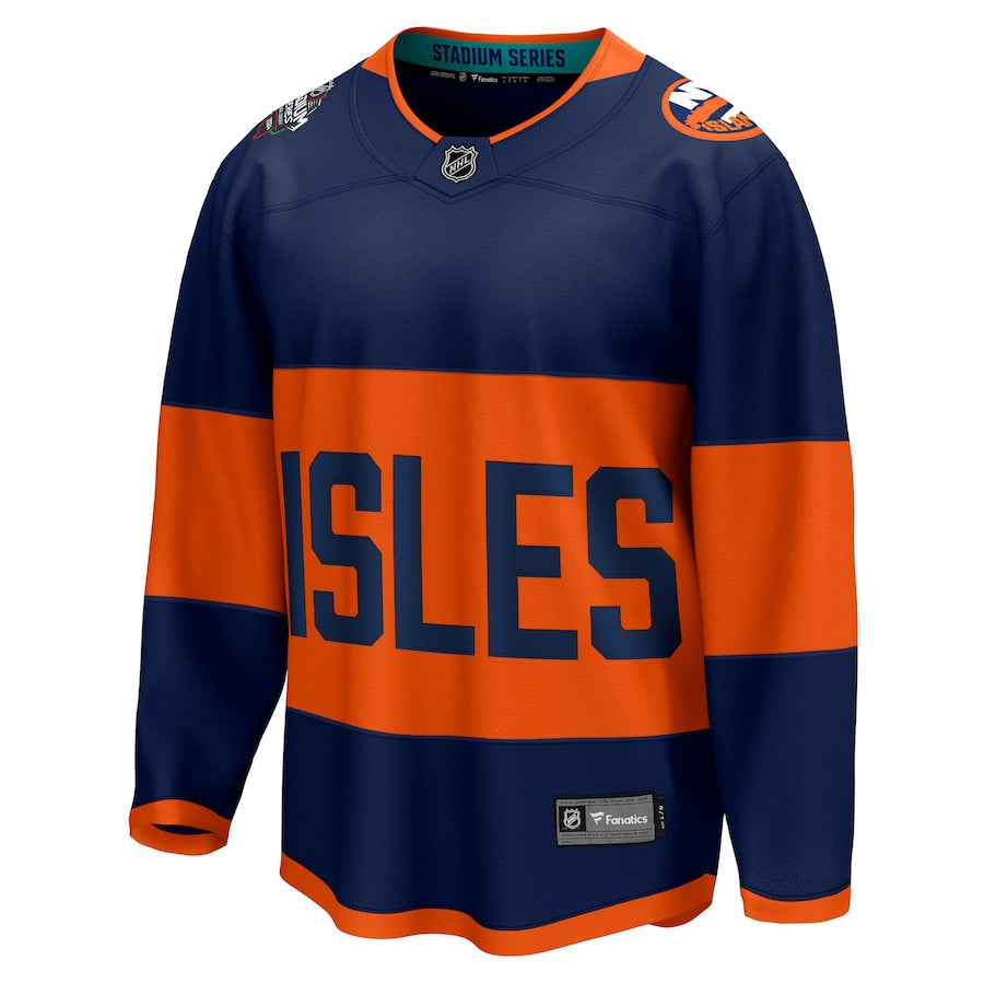 New York Islanders Fanatics Branded 2024 NHL Stadium Series Breakaway Shirt Navy