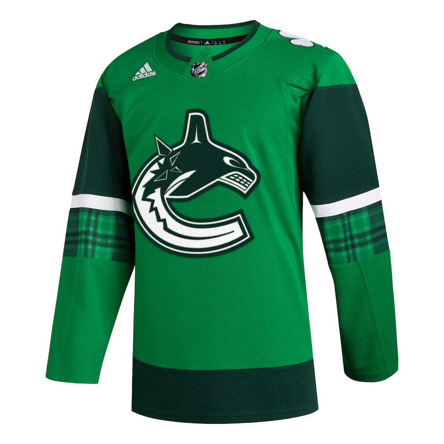 Men's Vancouver Canucks  Kelly Green 2023 St. Patrick's Day Primegreen Authentic Jersey