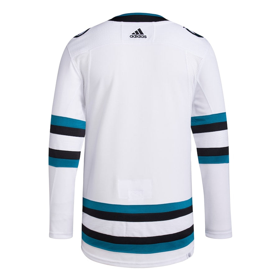 Men's San Jose Sharks  White Away Primegreen Authentic Jersey