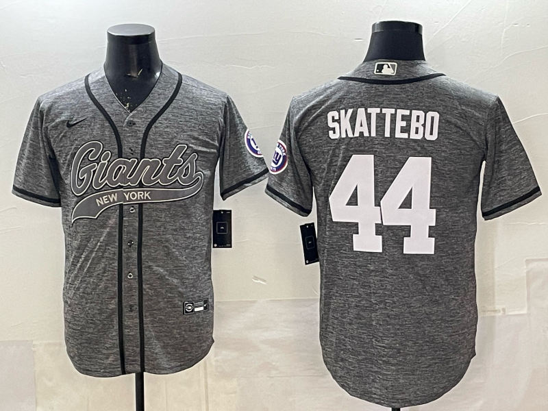 Men's New York Giants Cam Skattebo Grey Player Jersey