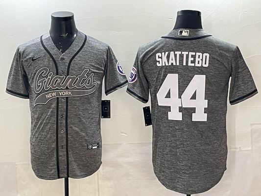 Men's New York Giants Cam Skattebo Grey Player Jersey