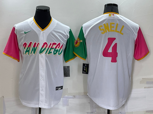 Men's San Diego Padres Blake Snell White Stitched Jersey