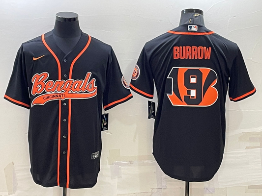 Men's Cincinnati Bengals Joe Burrow Black Fashion Player Jersey