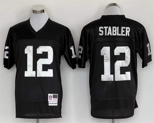 Men's Oakland Raiders Ken Stabler Mitchell & Ness Black Legacy Replica Jersey