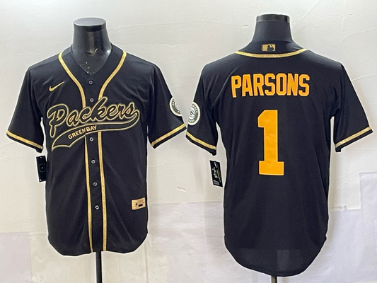 Men's Green Bay Packers Micah Parsons #1 Black Game Jersey