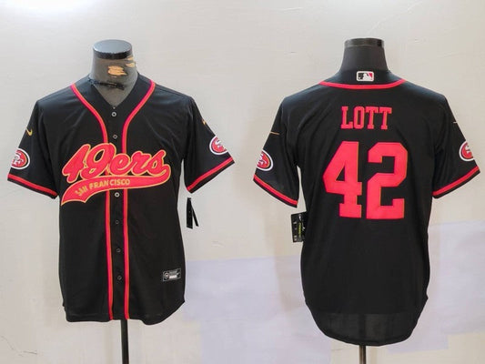 Men's San Francisco 49ers Ronnie Lott Black Game Player Jersey