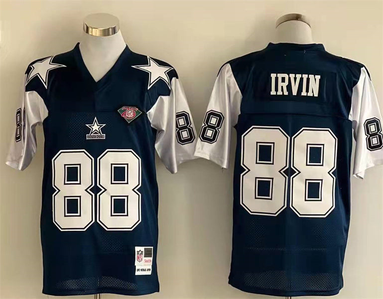 Men's Dallas Cowboys Michael Irvin  Navy Legacy Replica Jersey1