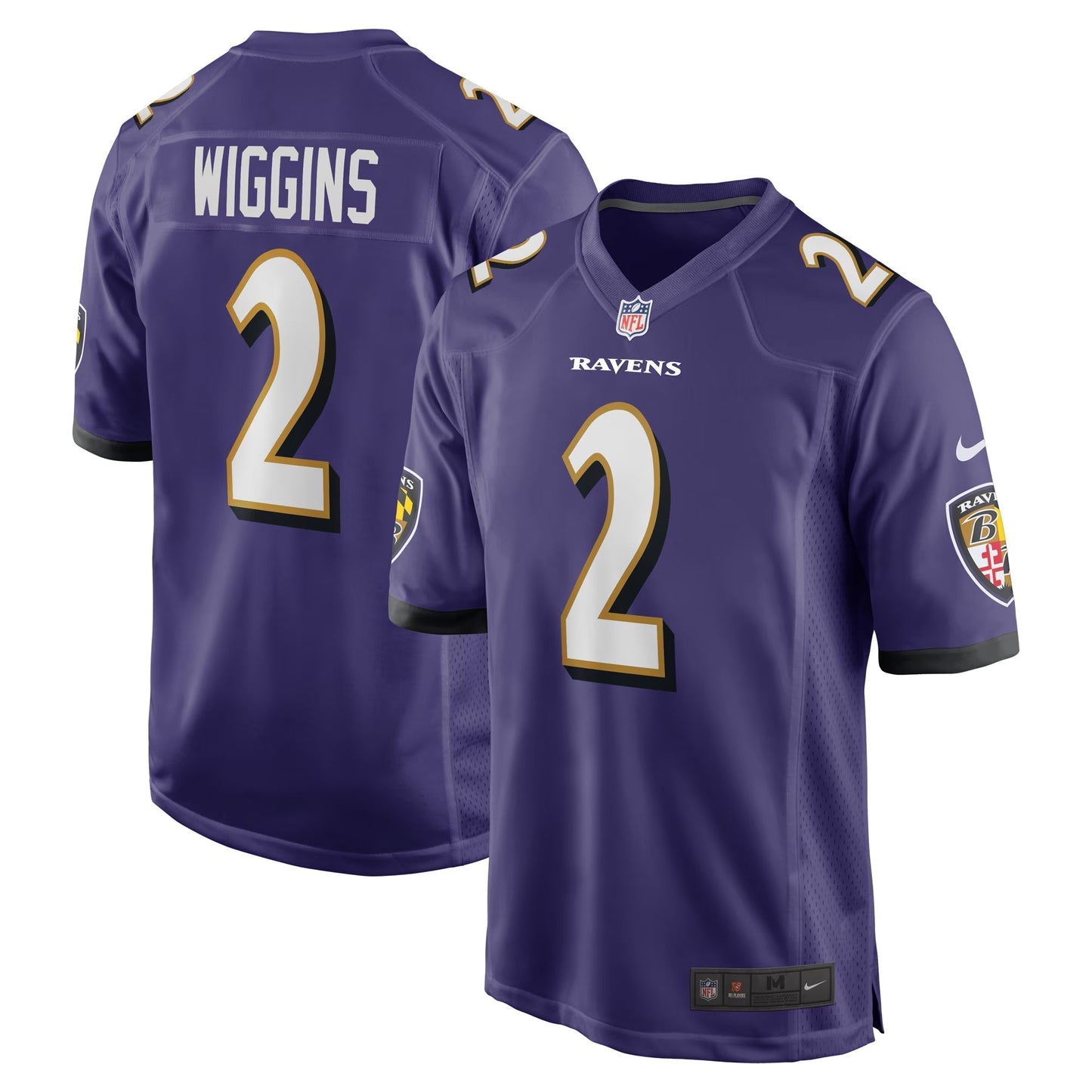 Baltimore Ravens Nate Wiggins Purple Player Game Jersey