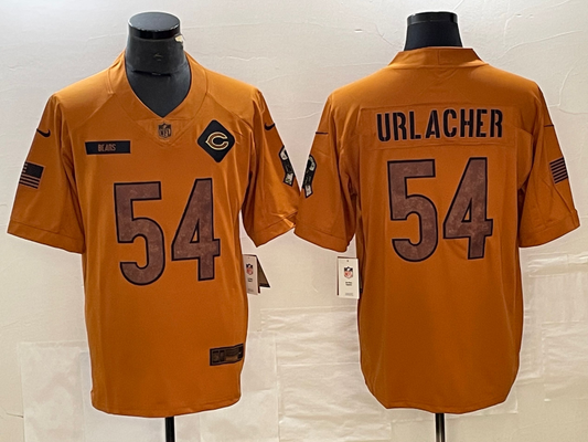 Men's Chicago Bears Brian Urlacher Brown 2023 Salute To Service Retired Player Limited Jersey