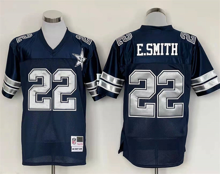 Men's Dallas Cowboys Emmitt Smith  Navy Legacy Replica Player Jersey1