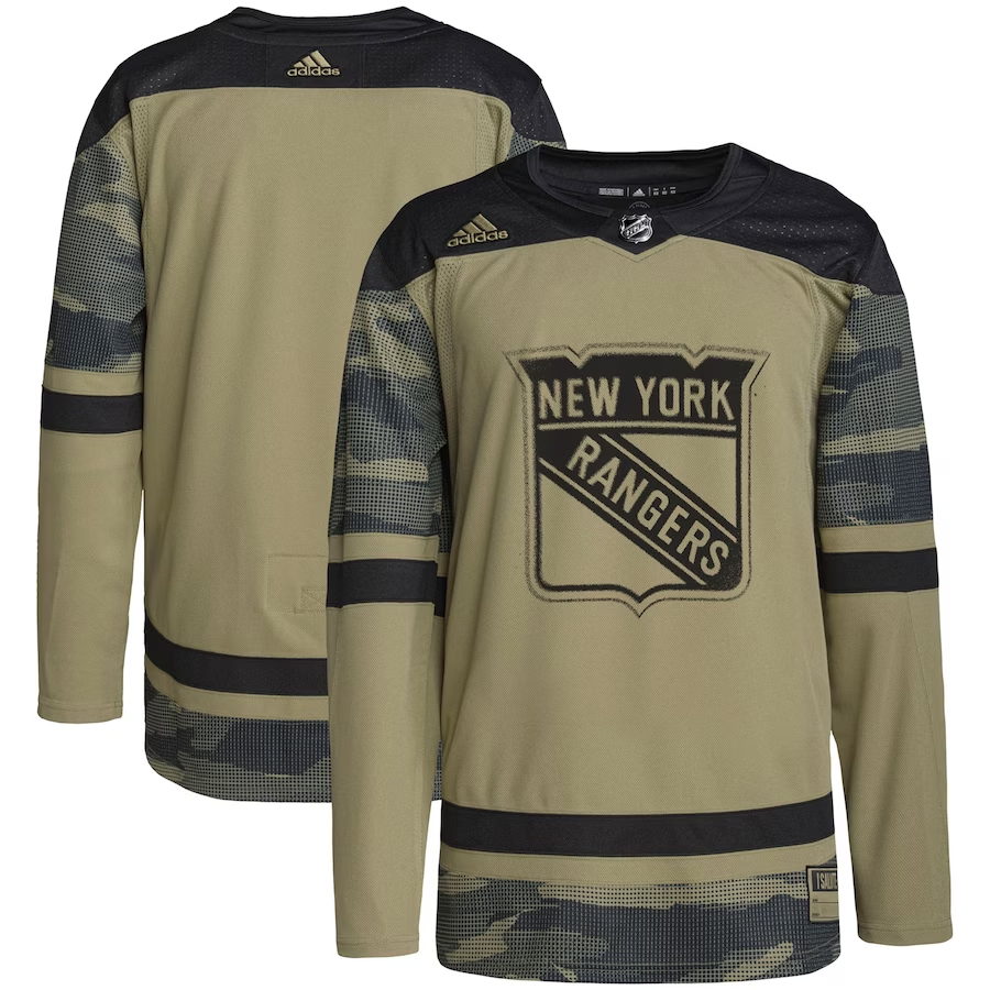 Men's New York Rangers Camo Military Appreciation Team Authentic Practice Blank Jersey1