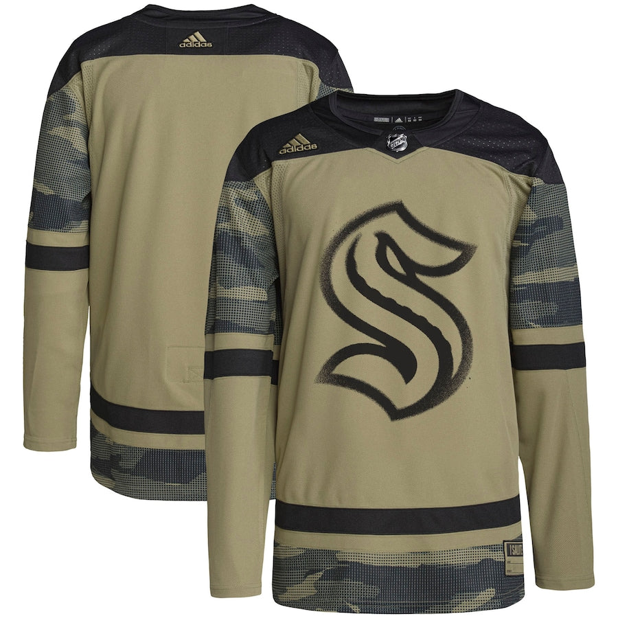Men's Seattle Kraken  Camo Military Appreciation Team Authentic Practice Jersey