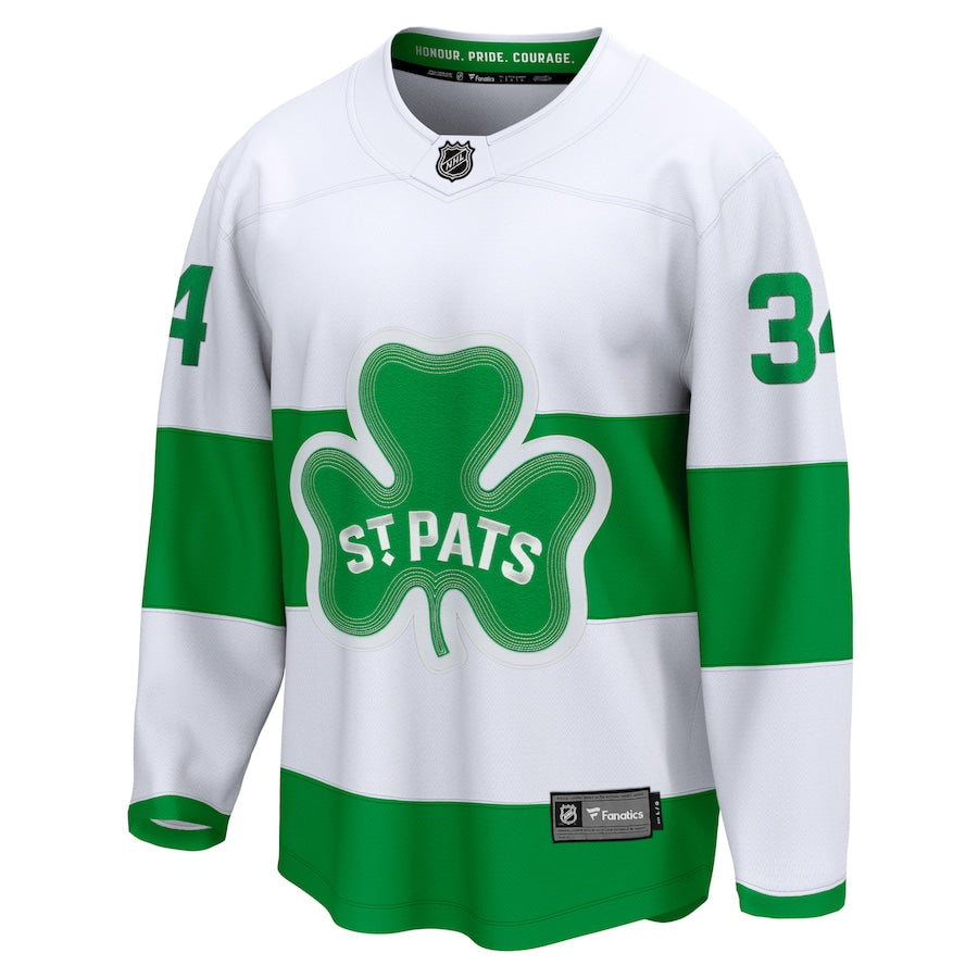 Auston Matthews Toronto Maple Leafs  St. Patricks Alternate Premier Breakaway Jersey - White