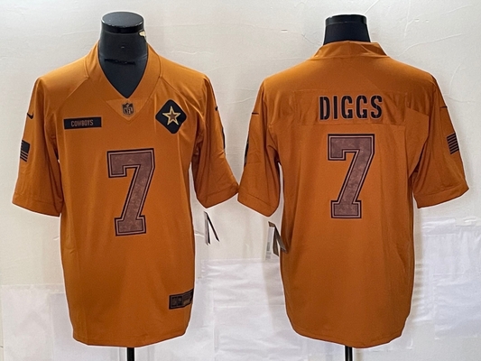 Men's Dallas Cowboys Trevon Diggs Brown 2023 Salute To Service Limited Jersey