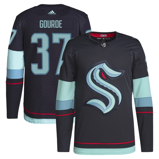 Men's Seattle Kraken Yanni Gourde  Deep Sea Blue Home Primegreen Authentic Pro Player - Jersey
