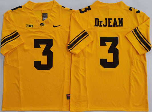 Men's Iowa Hawkeyes Cooper DeJean #3 Yellow Player Jersey
