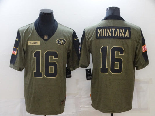 Men's San Francisco 49ers Joe Montana Brown Player Game Jersey