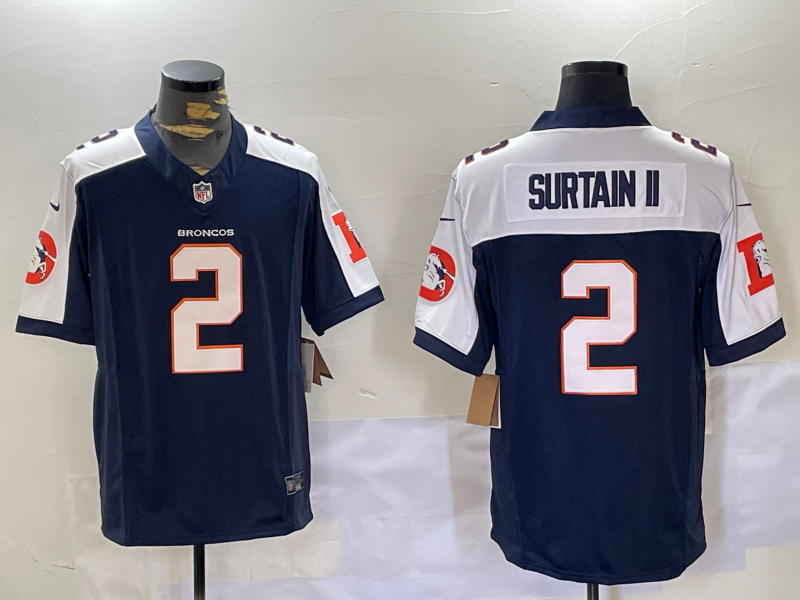 Men's Denver Broncos Patrick Surtain II Navy Player Game Jersey