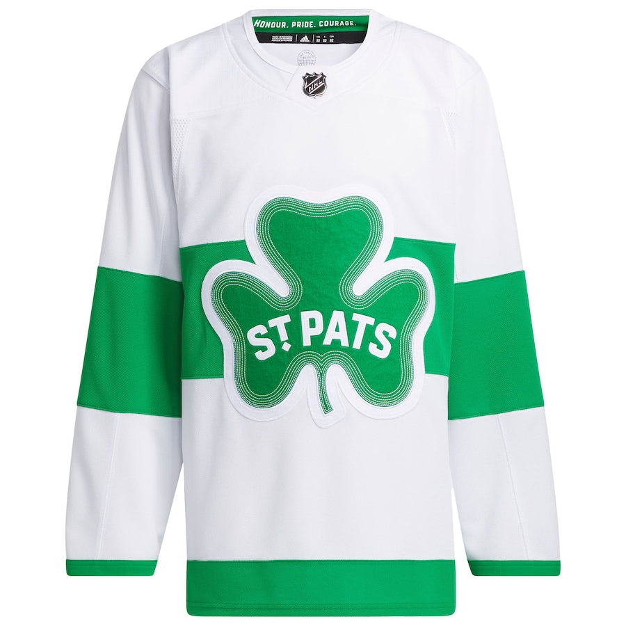 Custom Toronto Maple Leafs St. Patricks Alternate Primegreen Jersey - White