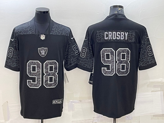 Men's Las Vegas Raiders Maxx Crosby Black RFLCTV Limited Jersey