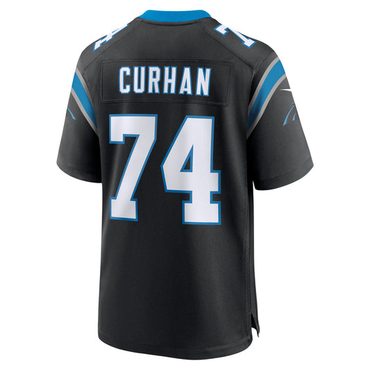 Carolina Panthers Jake Curhan Black Team Game Jersey