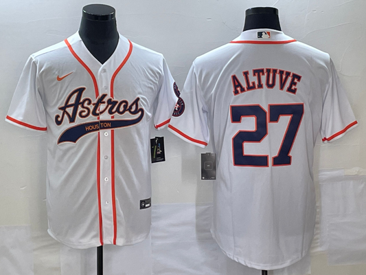 Men's Houston Astros Jose Altuve White Replica Jersey Joint Edition