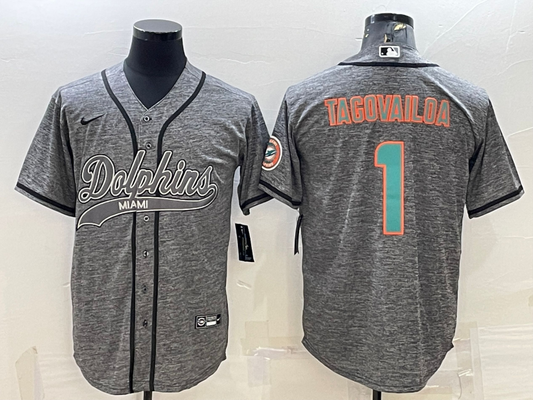 Men's Miami Dolphins Tua Tagovailoa Gray Game Jersey Joint Edition