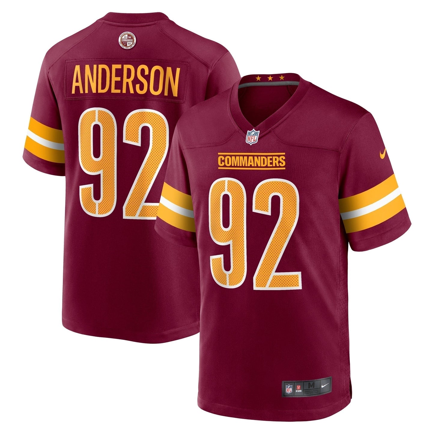 Abdullah Anderson Washington Commanders  Game   Jersey - Burgundy